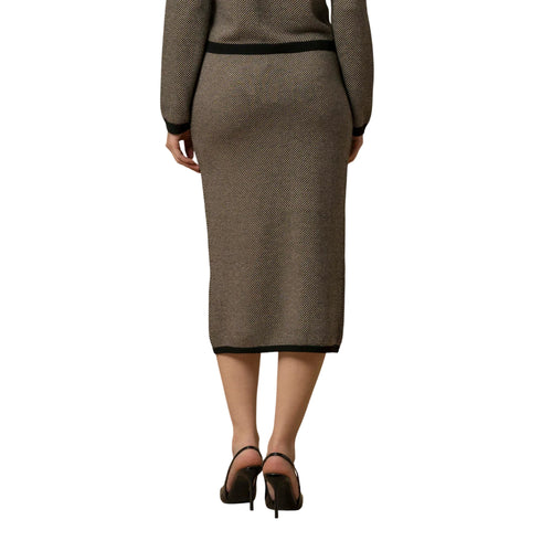 Gonna Donna midi, inserti in lurex e motivo a righe